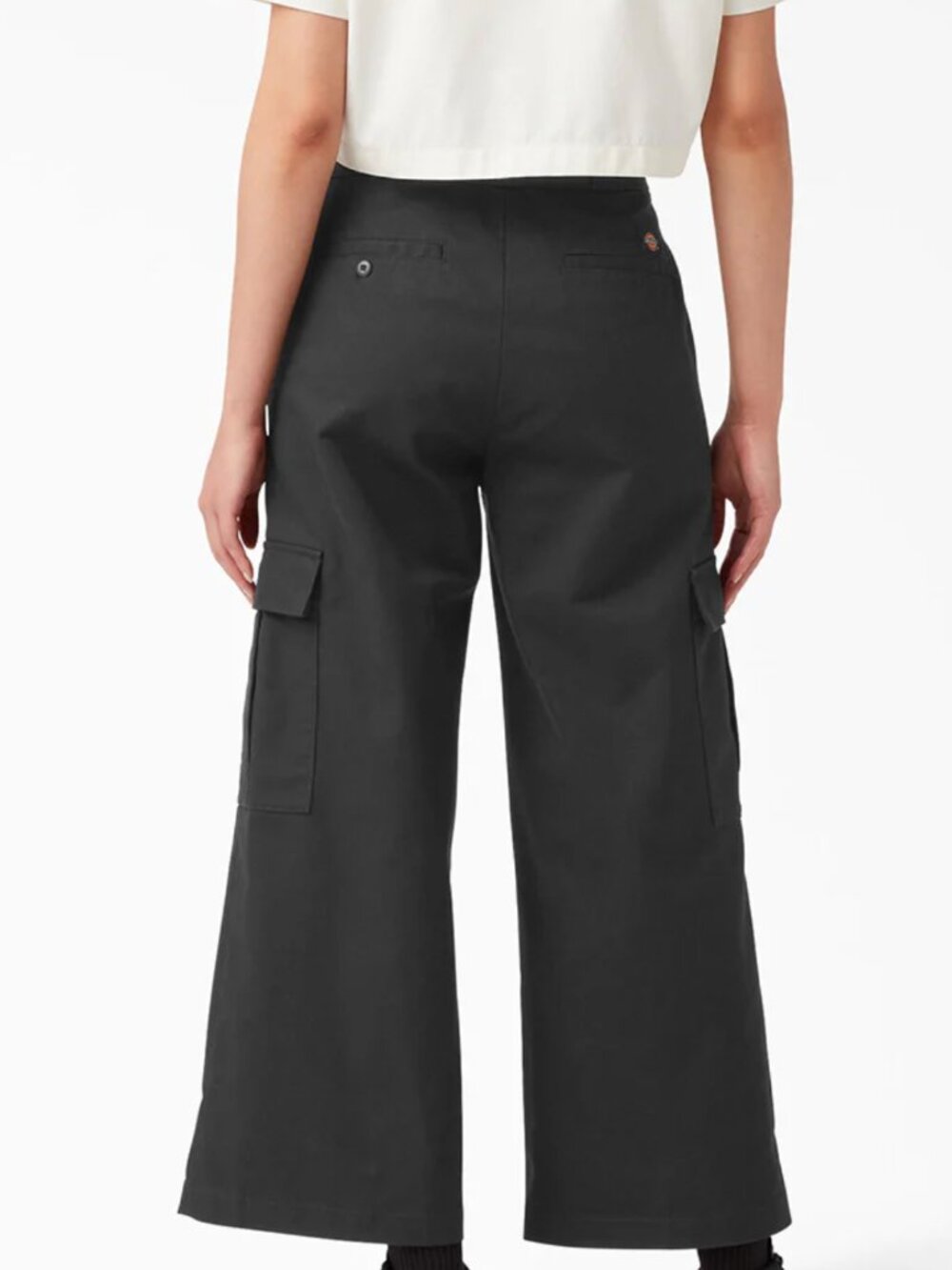 NWT Dickies Women's Twill Crop Cargo Pants Black Pockets SZ-8R - Picture 3 of 10